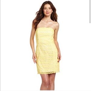 Butter Yellow Lakeland Strapless Dress